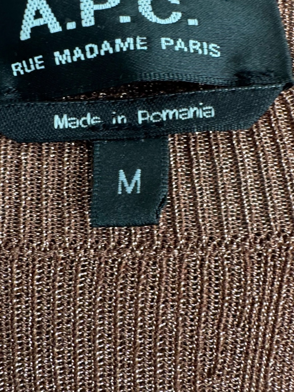A.P.C. Shimmering Ribbed Top Size M - Picture 4 of 10